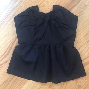 Anthropologie Odille Strapless Black Top Size 2